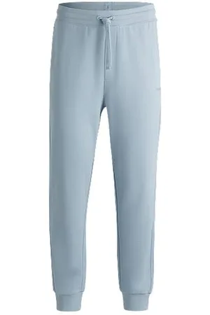 HUGO BOSS Cotton-terry tracksuit bottoms with logo print