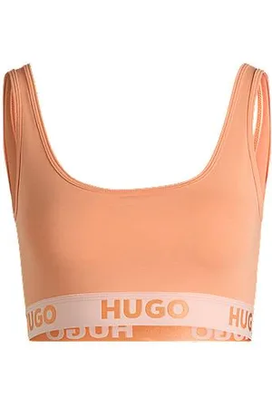 HUGO BOSS Stretch-cotton bralette with logo band