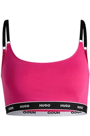 HUGO BOSS Two-pack of stretch-cotton bralettes with logo bands