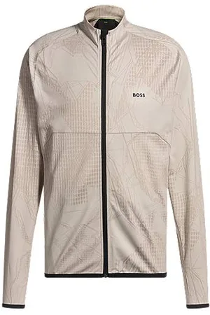 HUGO BOSS Active zip-up sweatshirt with dynamic jacquard pattern - Ramadan Edit