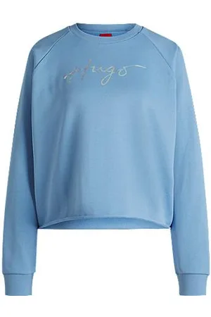 HUGO BOSS Cotton-terry sweatshirt with printed branding