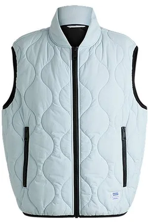 HUGO BOSS Water-repellent quilted gilet with logo patch