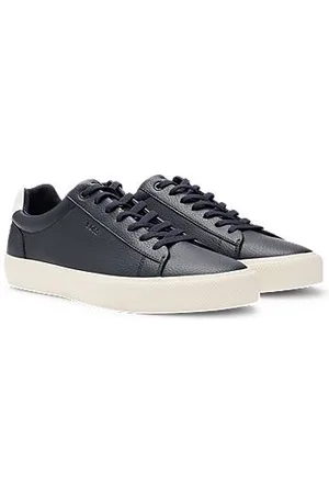 HUGO BOSS Faux-leather trainers with contrast backtab
