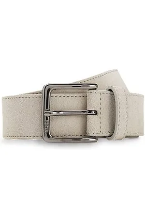 HUGO BOSS Suede belt with logo-engraved gunmetal buckle - Ramadan Edit
