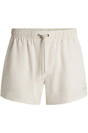 HUGO BOSS Swim shorts in striped seersucker fabric