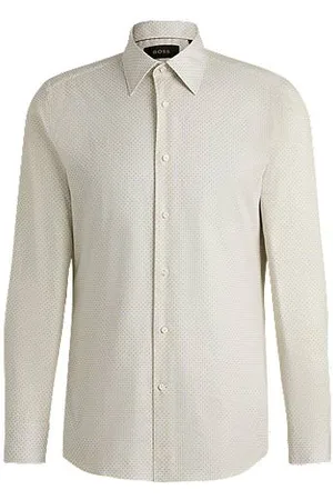 HUGO BOSS Slim-fit shirt in Italian-made printed cotton