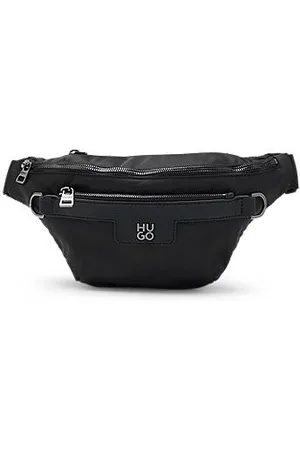 HUGO BOSS Twill belt bag with metallic stacked logo