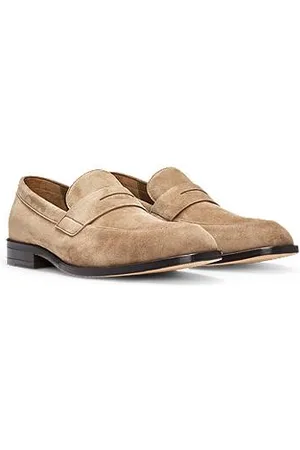 HUGO BOSS Suede loafers with penny trim
