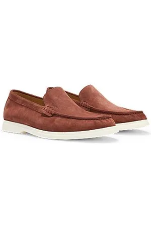HUGO BOSS Suede loafers with contrast outsole