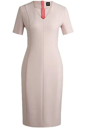 HUGO BOSS V-neck dress in stretch fabric