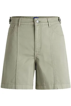 HUGO BOSS Cotton-twill shorts with side zips