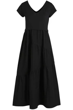HUGO BOSS Maxi dress in cotton jersey and poplin