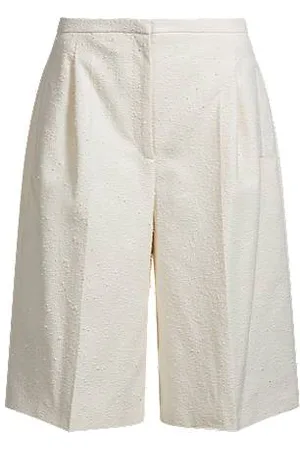 HUGO BOSS Relaxed-fit shorts in Italian cotton-blend bouclé
