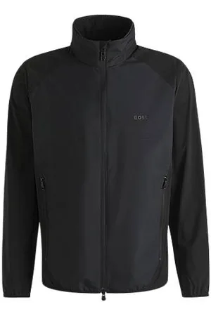 HUGO BOSS Water-repellent jacket in super-stretch poplin