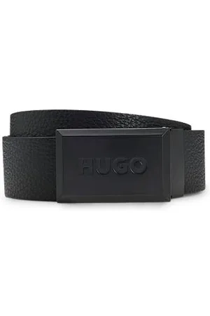HUGO BOSS Reversible belt in grained and smooth Italian leather