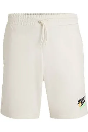 HUGO BOSS Cotton-terry shorts with Happy logo