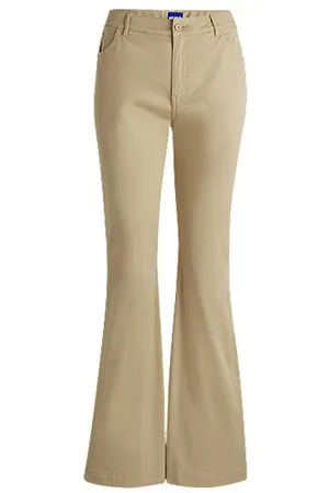 HUGO BOSS Flared-leg trousers in stretch cotton