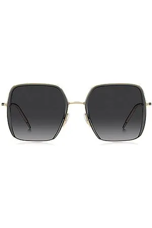 HUGO BOSS Acetate sunglasses with gold-tone steel