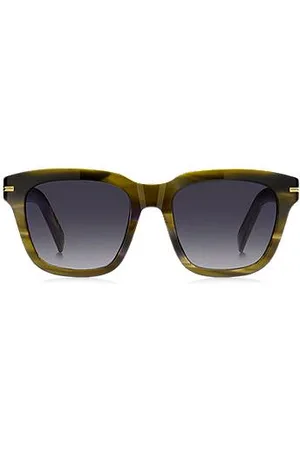 HUGO BOSS Patterned-acetate sunglasses with gold-tone trims