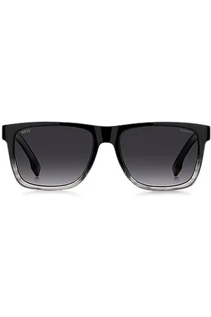 HUGO BOSS Engraved-logo sunglasses in degradé black acetate