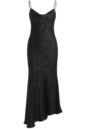 HUGO BOSS Floral-jacquard dress with asymmetric hem