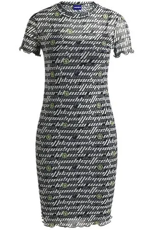 HUGO BOSS Stretch-mesh bodycon dress with digital print