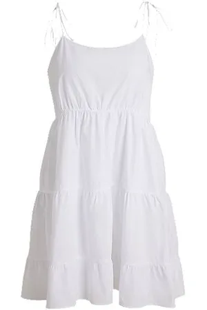 HUGO BOSS Tiered cotton dress with tie straps