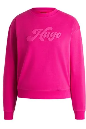 HUGO BOSS Relaxed-fit cotton-blend sweatshirt with retro logo