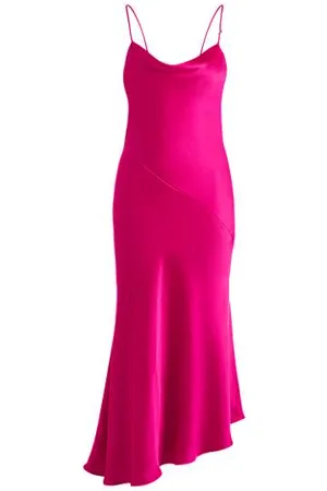 HUGO BOSS Satin dress with asymmetric hemline