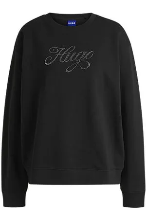 HUGO BOSS Oversized-fit sweatshirt in cotton terry with logo artwork