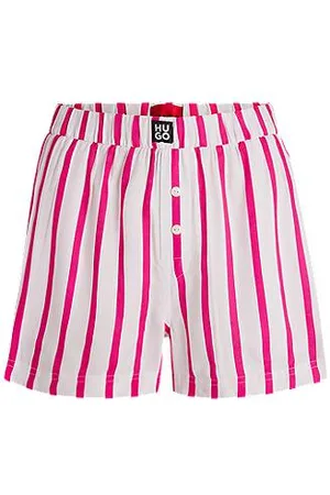 HUGO BOSS Twill pyjama shorts with jacquard stripe