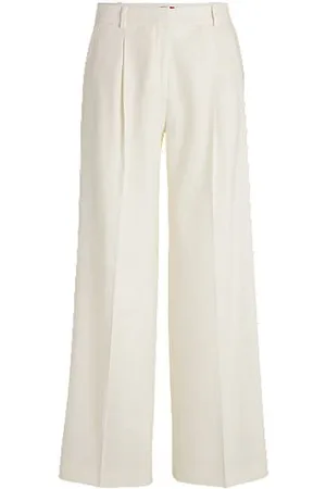 HUGO BOSS Regular-fit trousers in a linen blend