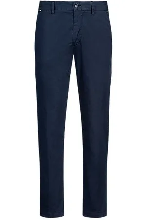 HUGO BOSS Slim-fit trousers in cotton-blend satin
