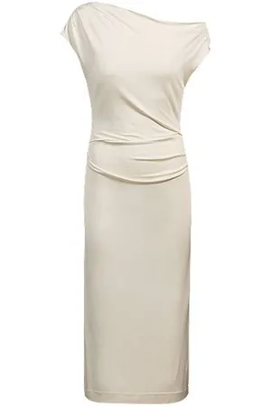 HUGO BOSS Stretch-jersey dress with off-the-shoulder neckline