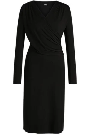 HUGO BOSS Wrap-front dress in stretch crepe