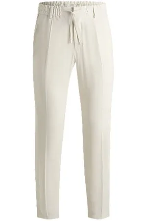 HUGO BOSS SELECTED BY SHOHEI OHTANI Tapered-fit trousers in a linen blend