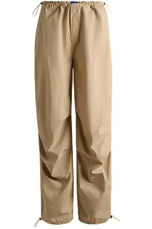 HUGO BOSS Baggy-fit parachute trousers in cotton