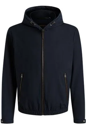 HUGO BOSS Hooded jacket in peached material
