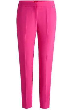 HUGO BOSS Slim-fit trousers in stretch fabric with logo rivet