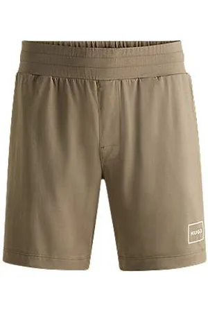 HUGO BOSS Stretch-cotton shorts with frame logo