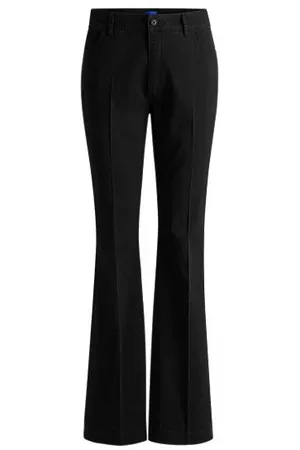 HUGO BOSS Flared-leg trousers in stretch cotton