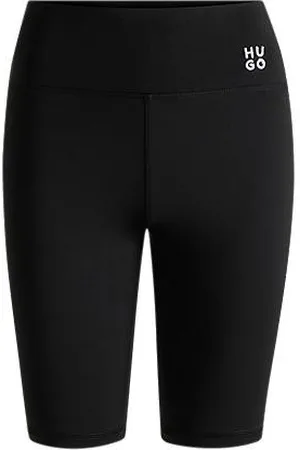 HUGO BOSS Stretch-jersey bike shorts with stacked logo