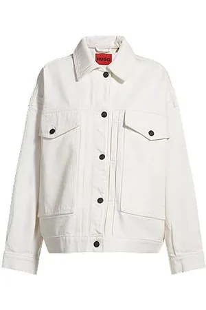 HUGO BOSS Oversized-fit jacket in rigid denim