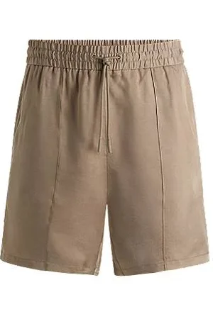 HUGO BOSS Relaxed-fit shorts in lustrous twill