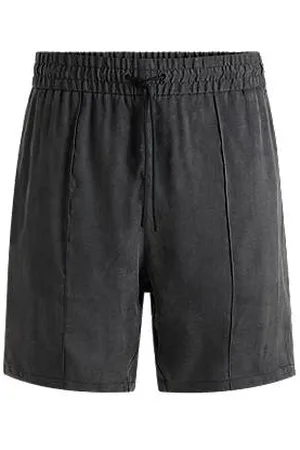 HUGO BOSS Relaxed-fit shorts in lustrous twill