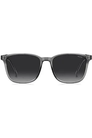 HUGO BOSS Grey-acetate sunglasses with silver-tone core wire