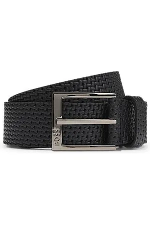 HUGO BOSS Leather belt with woven effect