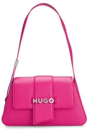HUGO BOSS Faux-leather shoulder bag with logo hardware