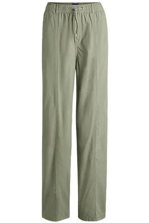 HUGO BOSS Relaxed-fit trousers in cotton canvas