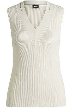 HUGO BOSS Sleeveless knitted top with cut-out details